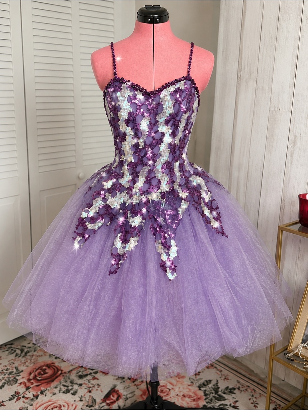 Revolution Dancewear Adult Small Purple Sequin Ballet / Dance Costume Dress